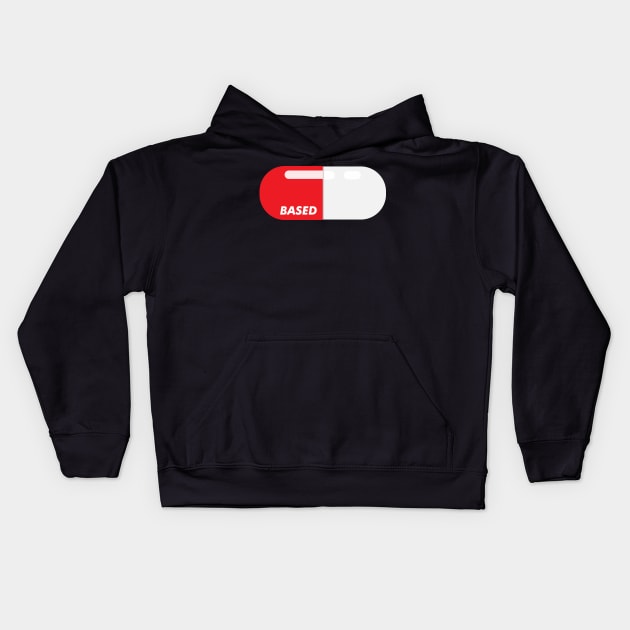 Based and red pilled red pill capsule Kids Hoodie by FOGSJ